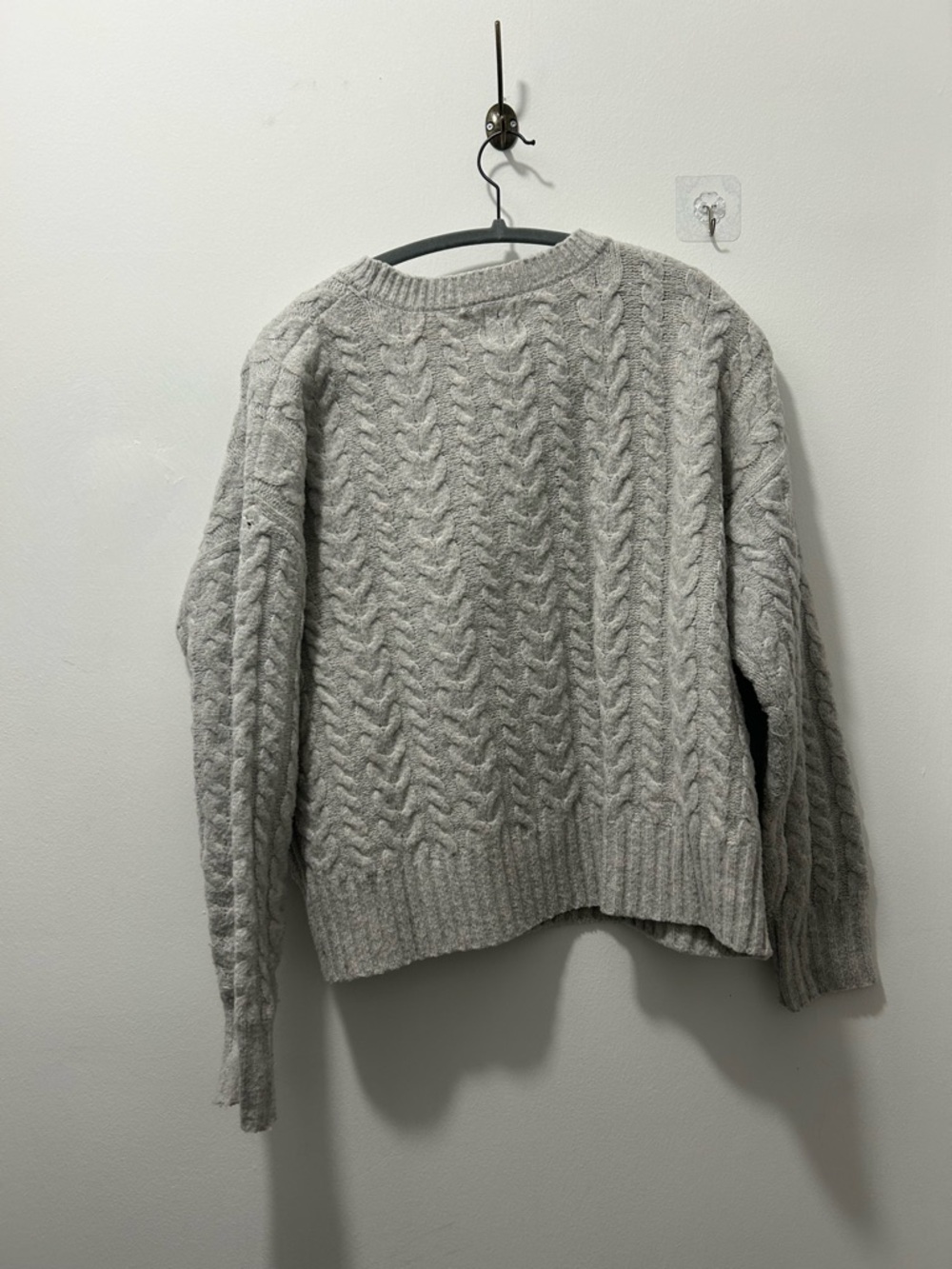 Joie Light Gray Cable Knit Crewneck Sweater - Picture 2 of 5